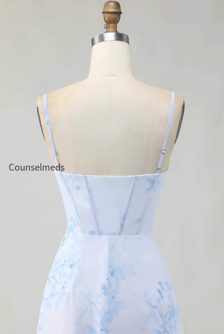 light-blue-floral-tight-ruched-short-corset-homecoming-dress