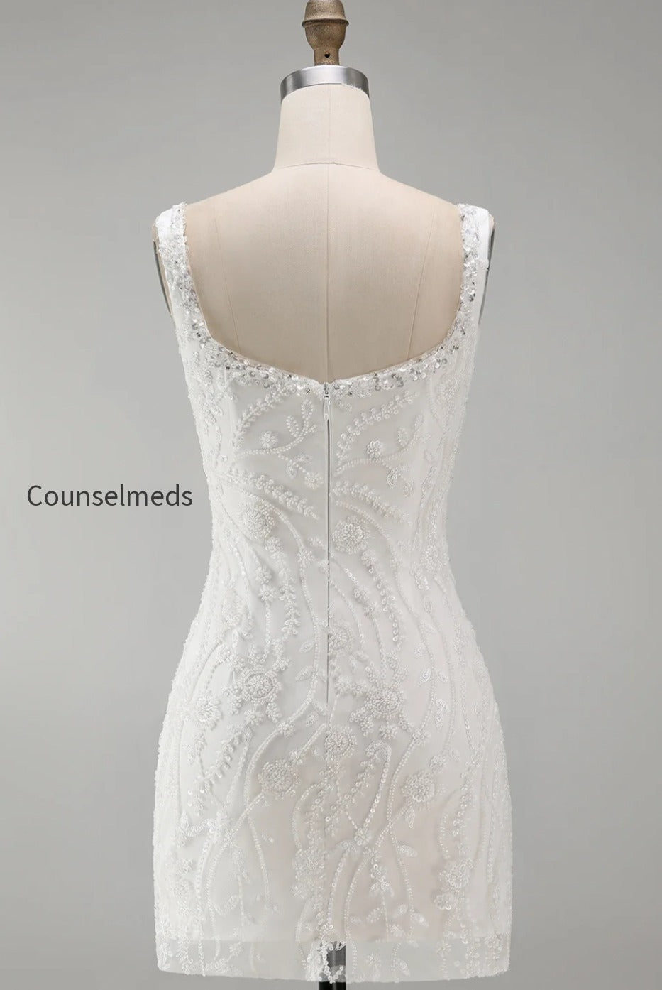 sparkly-white-beaded-thick-straps-floral-tight-short-cocktail-dress