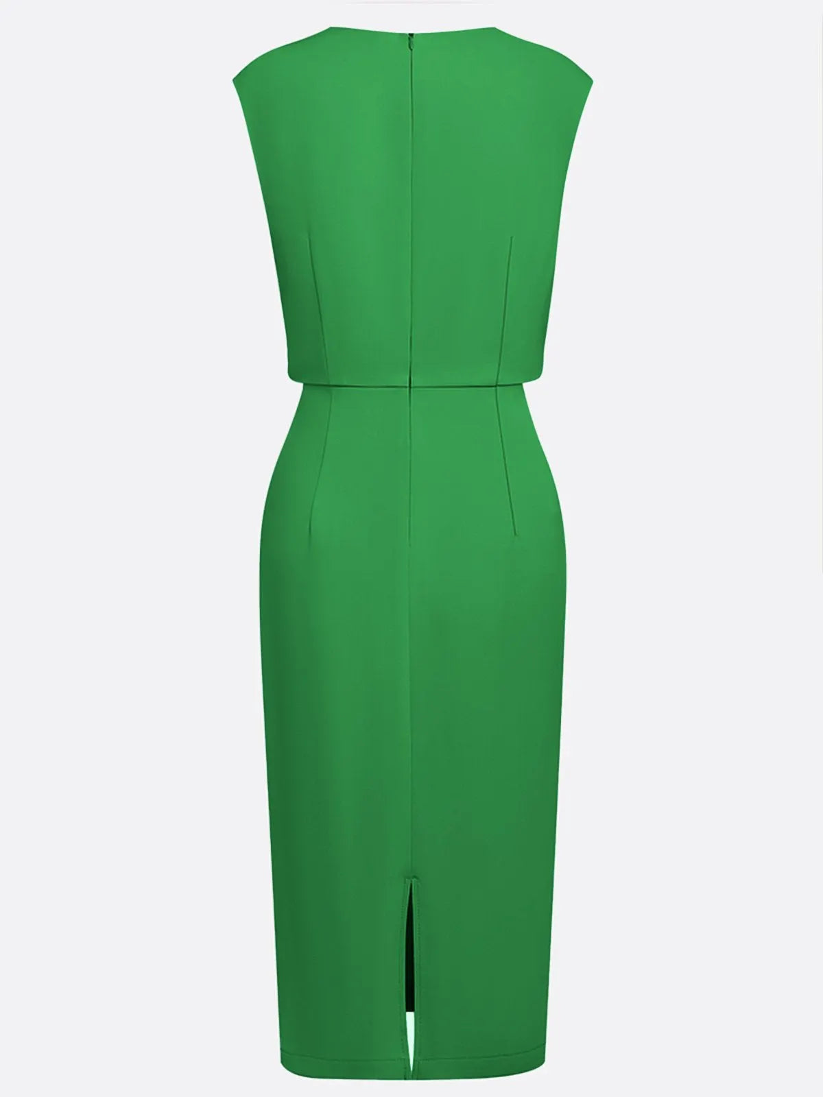 Elegant Keyhole Neck Sheath Dress with Ruched Waist Detail