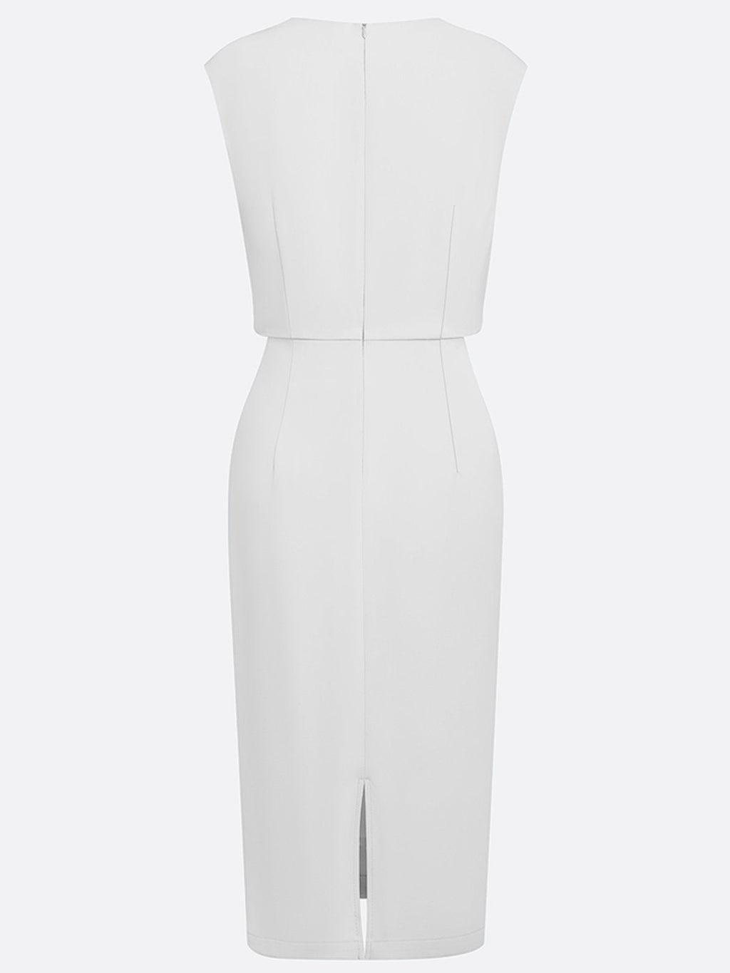 Elegant Keyhole Neck Sheath Dress with Ruched Waist Detail
