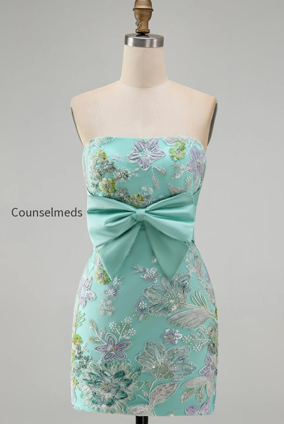 floral-mint-green-sequin-tight-short-homecoming-dress-with-bow