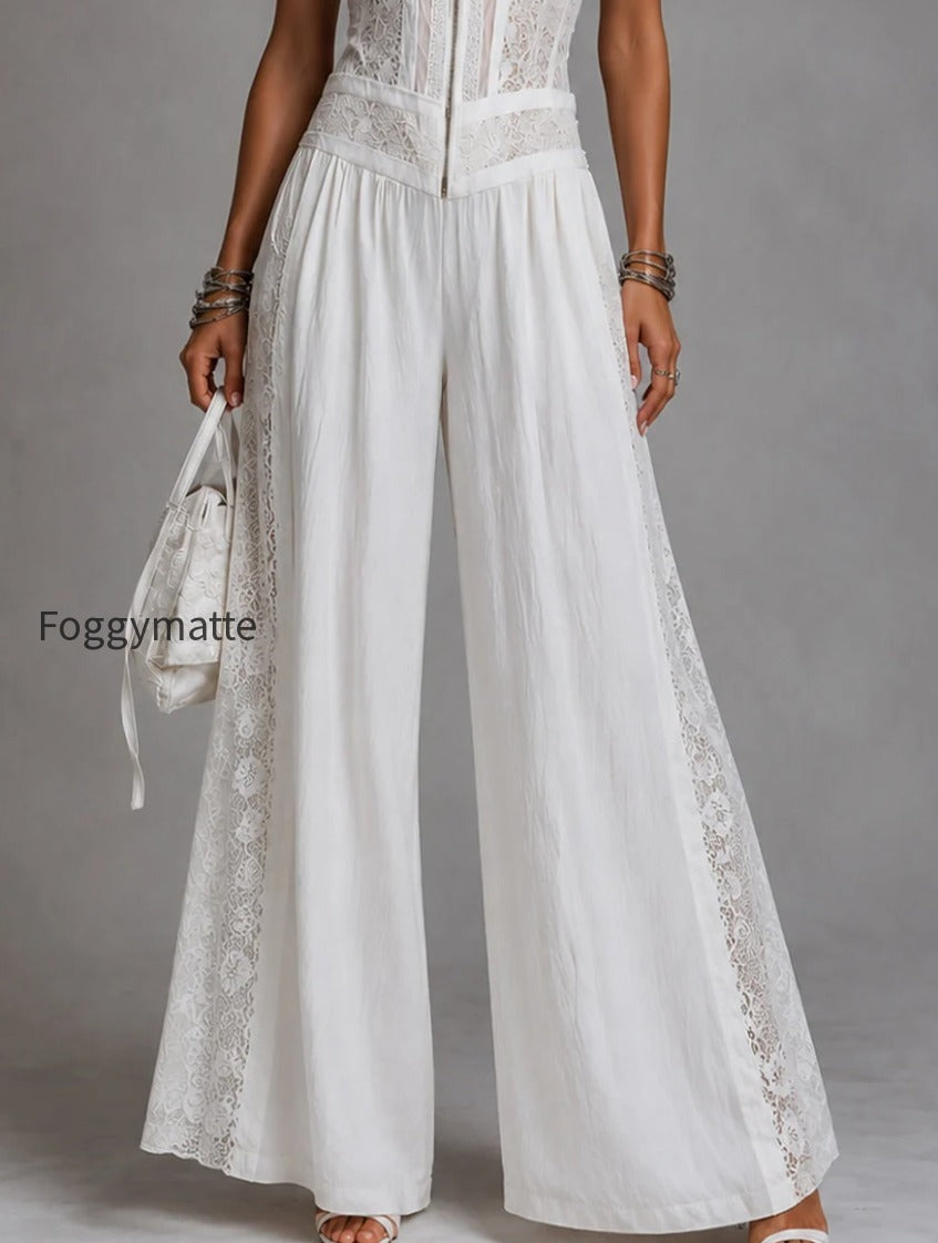 retro-stand-collar-tencel-wide-leg-jumpsuit-with-lace-trim