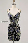 sparkly-pink-beaded-floral-short-tight-homecoming-dress-with-sequins