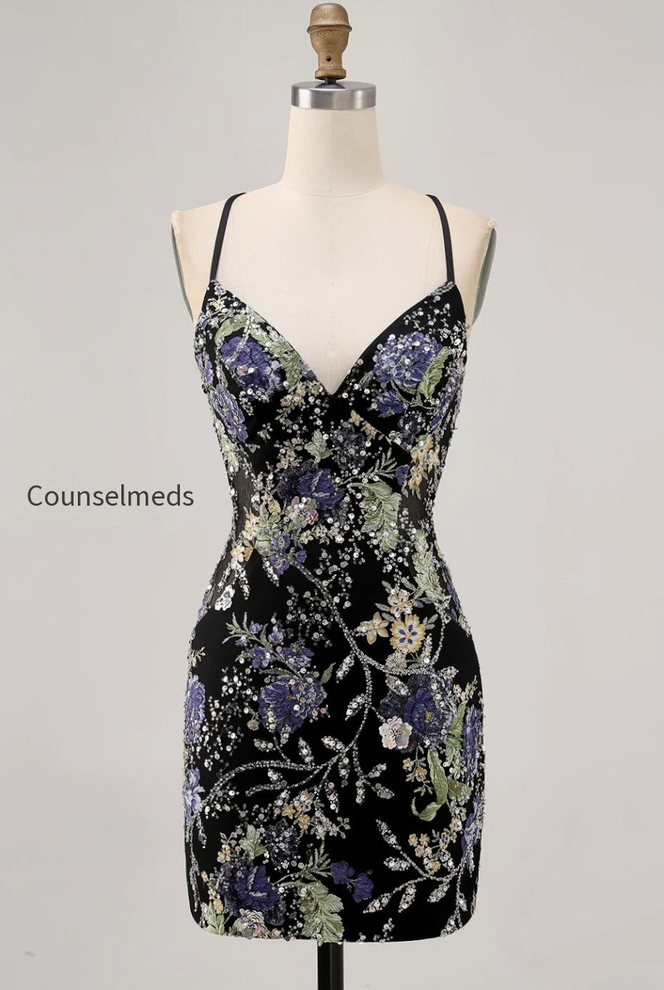 sparkly-pink-beaded-floral-short-tight-homecoming-dress-with-sequins