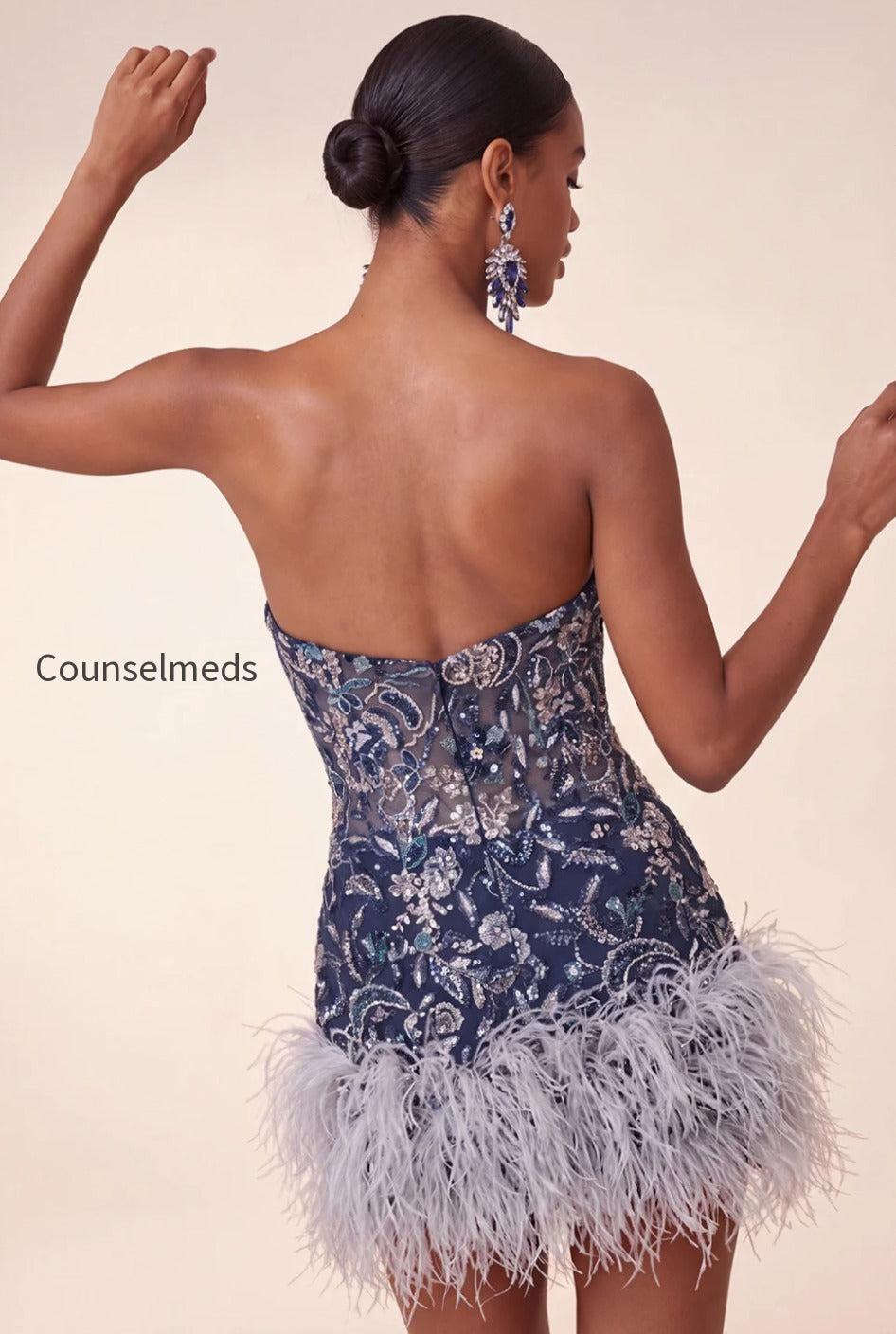 navy-floral-tight-sparkly-short-beaded-homecoming-dress-with-feathers