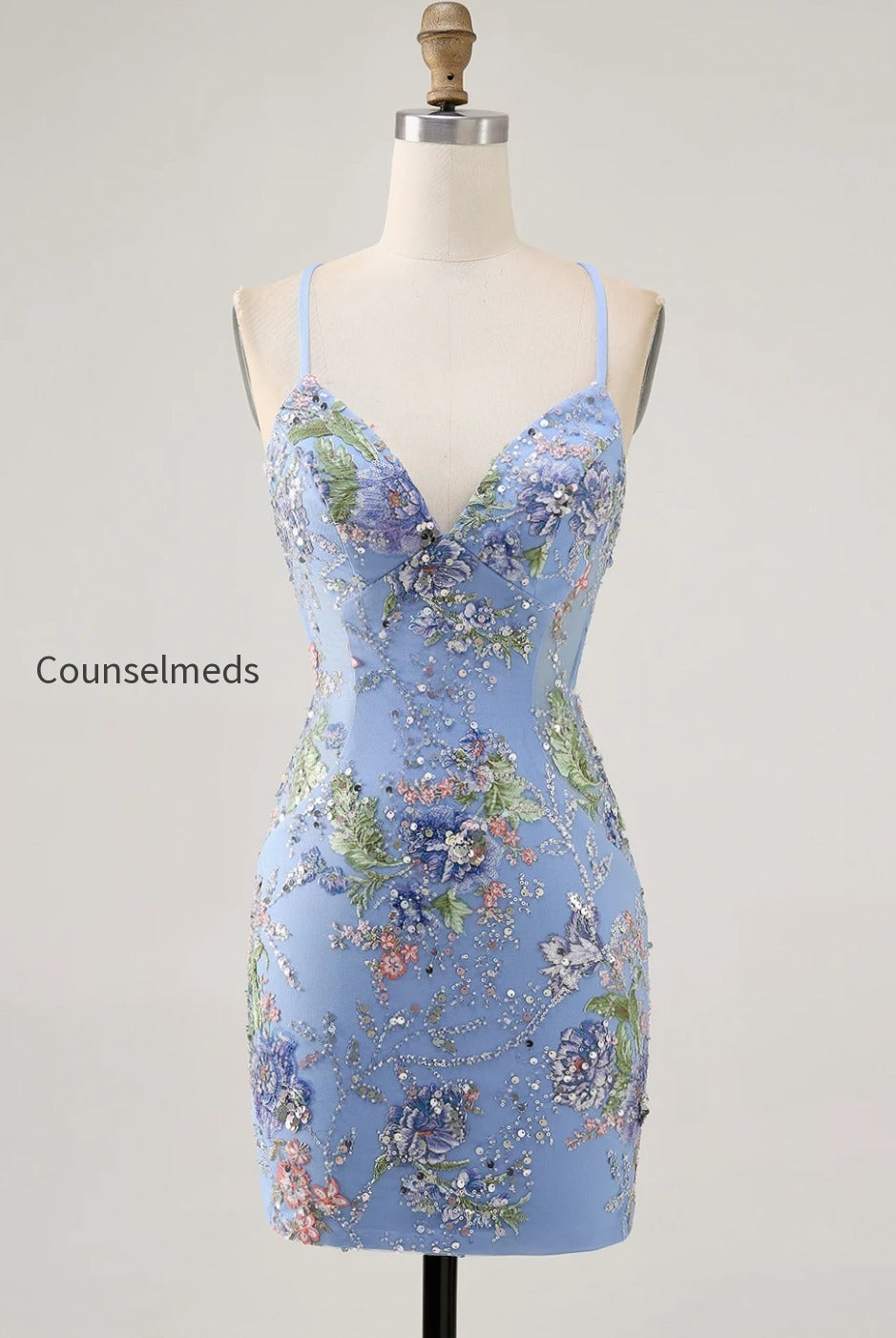 sparkly-pink-beaded-floral-short-tight-homecoming-dress-with-sequins