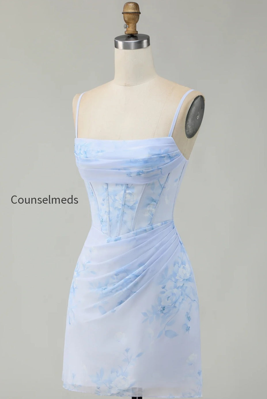 light-blue-floral-tight-ruched-short-corset-homecoming-dress