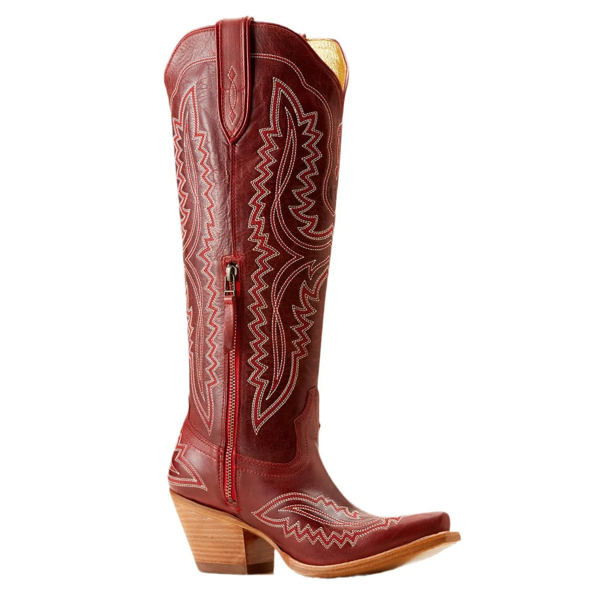 Cowgirl Outfit Women's Vintage Embroidered Pointed Toe Square Heel Western Boots