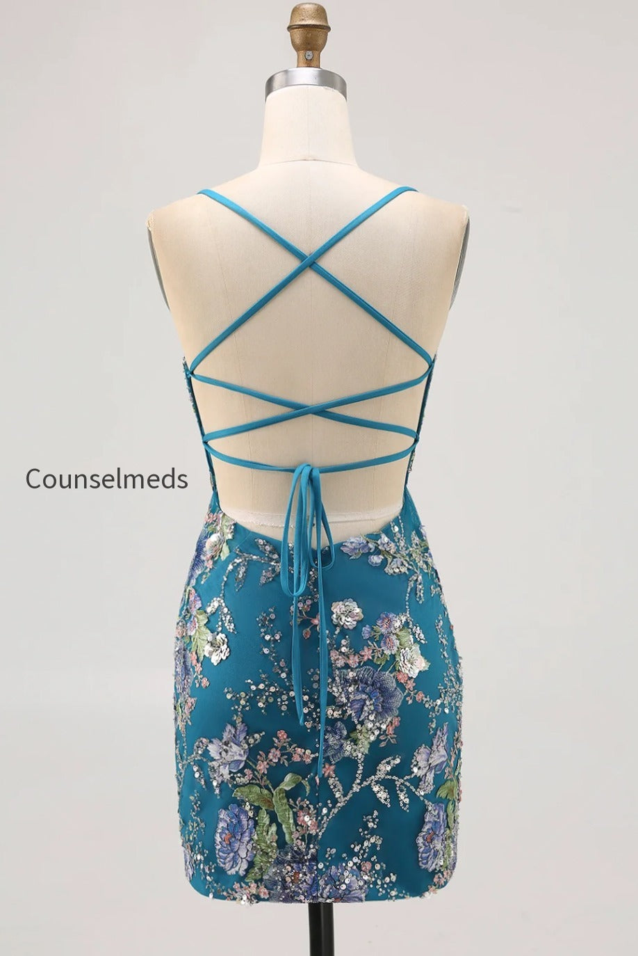 sparkly-pink-beaded-floral-short-tight-homecoming-dress-with-sequins