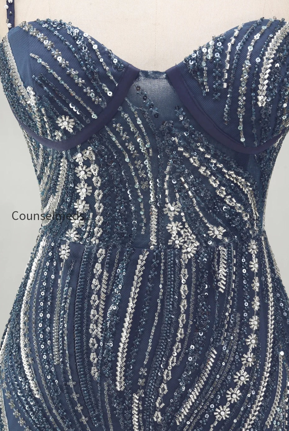 beaded-thick-straps-sparkly-navy-short-cocktail-dress