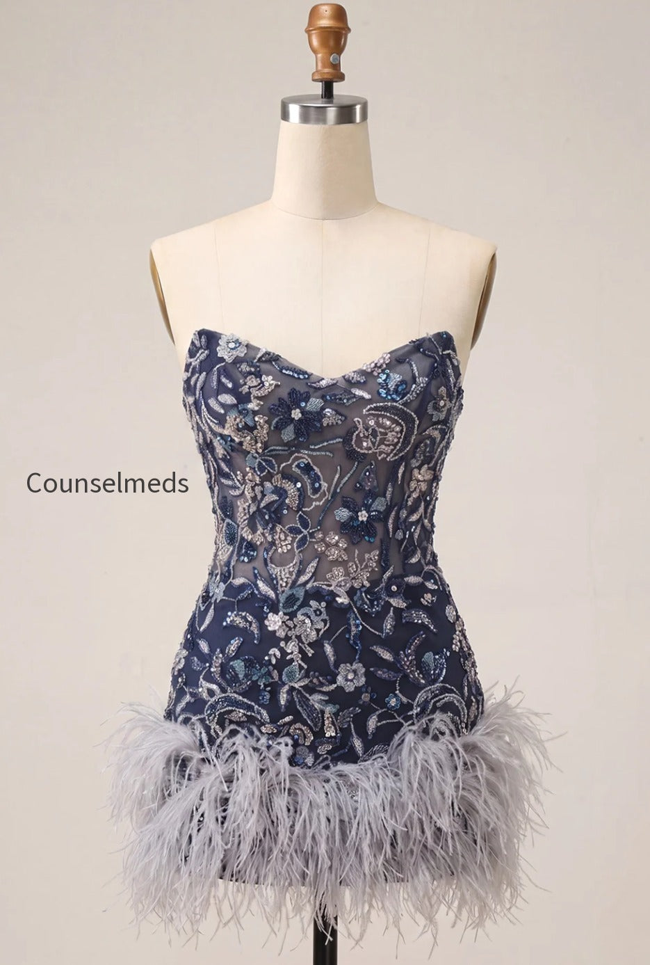 navy-floral-tight-sparkly-short-beaded-homecoming-dress-with-feathers