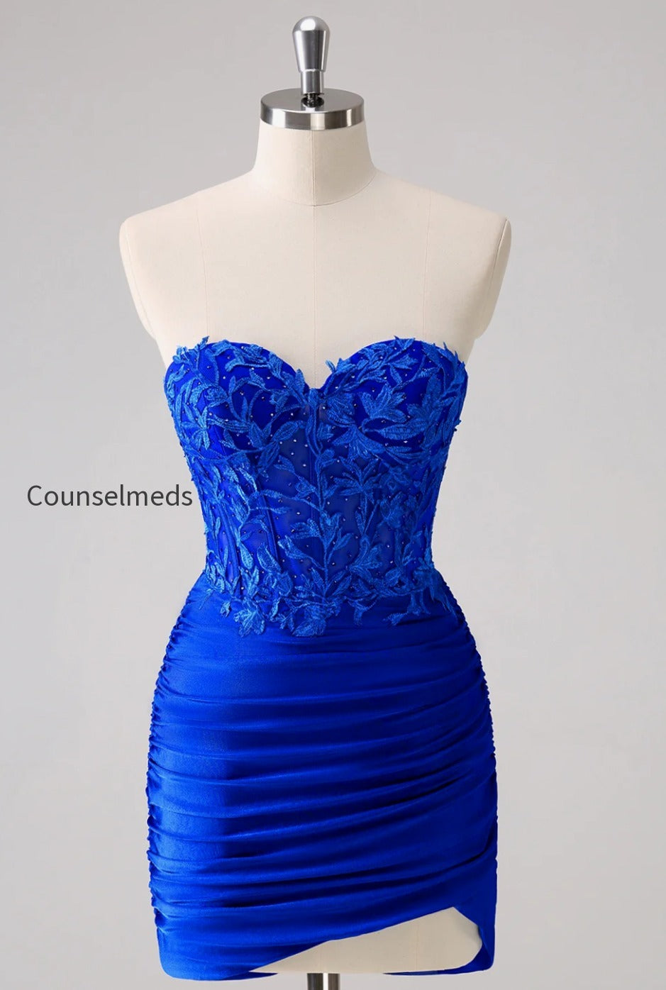 lilac-strapless-corset-pleated-tight-homecoming-dress-with-appliques