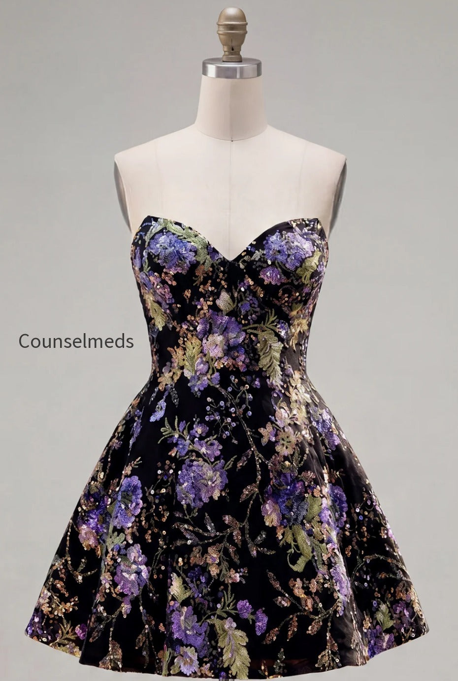 sparkly-pink-floral-beaded-a-line-short-strapless-homecoming-dress