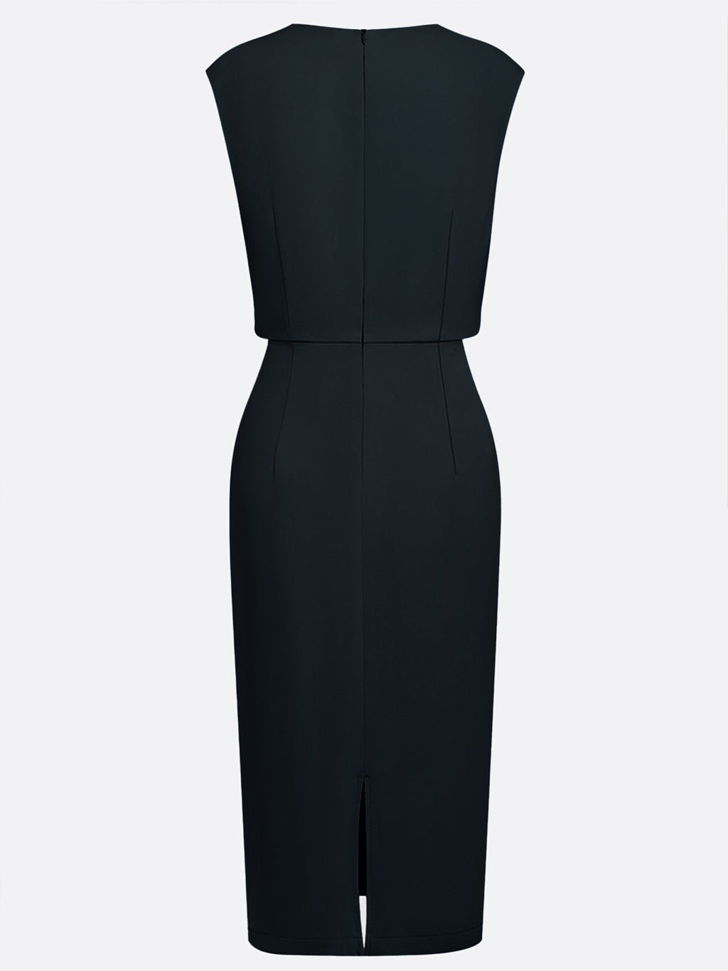 Elegant Keyhole Neck Sheath Dress with Ruched Waist Detail