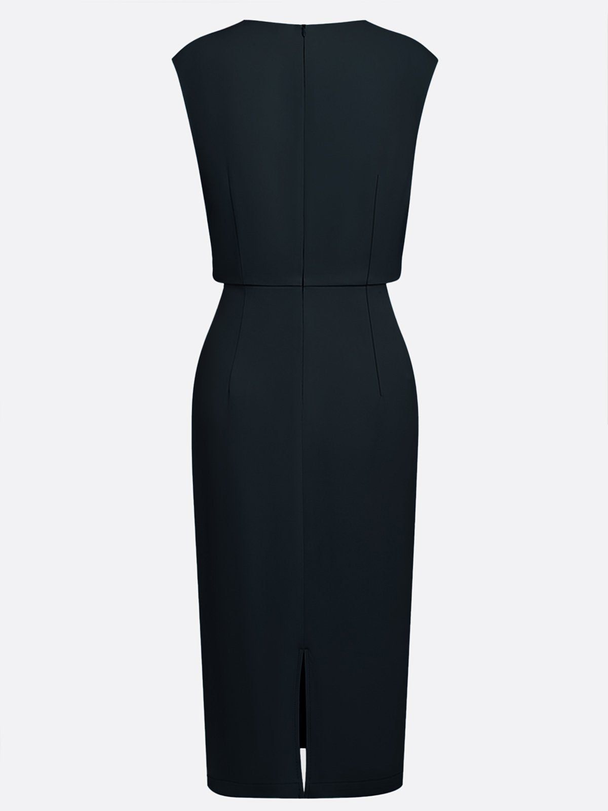 Elegant Keyhole Neck Sheath Dress with Ruched Waist Detail