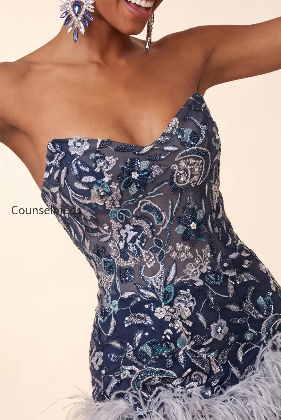 navy-floral-tight-sparkly-short-beaded-homecoming-dress-with-feathers