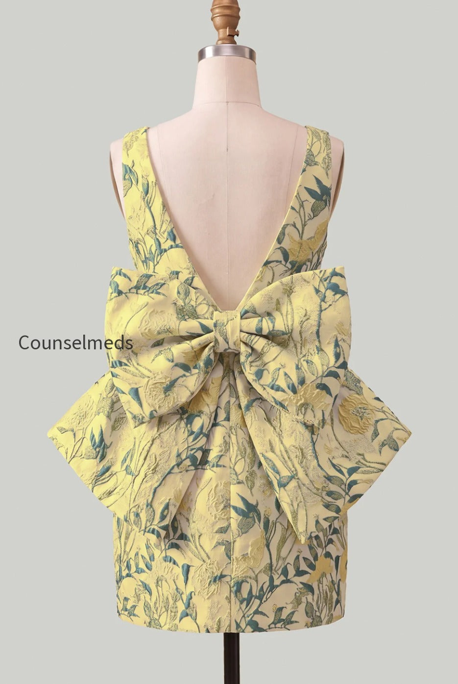 floral-pink-green-tight-boat-neck-short-homecoming-dress-with-bow