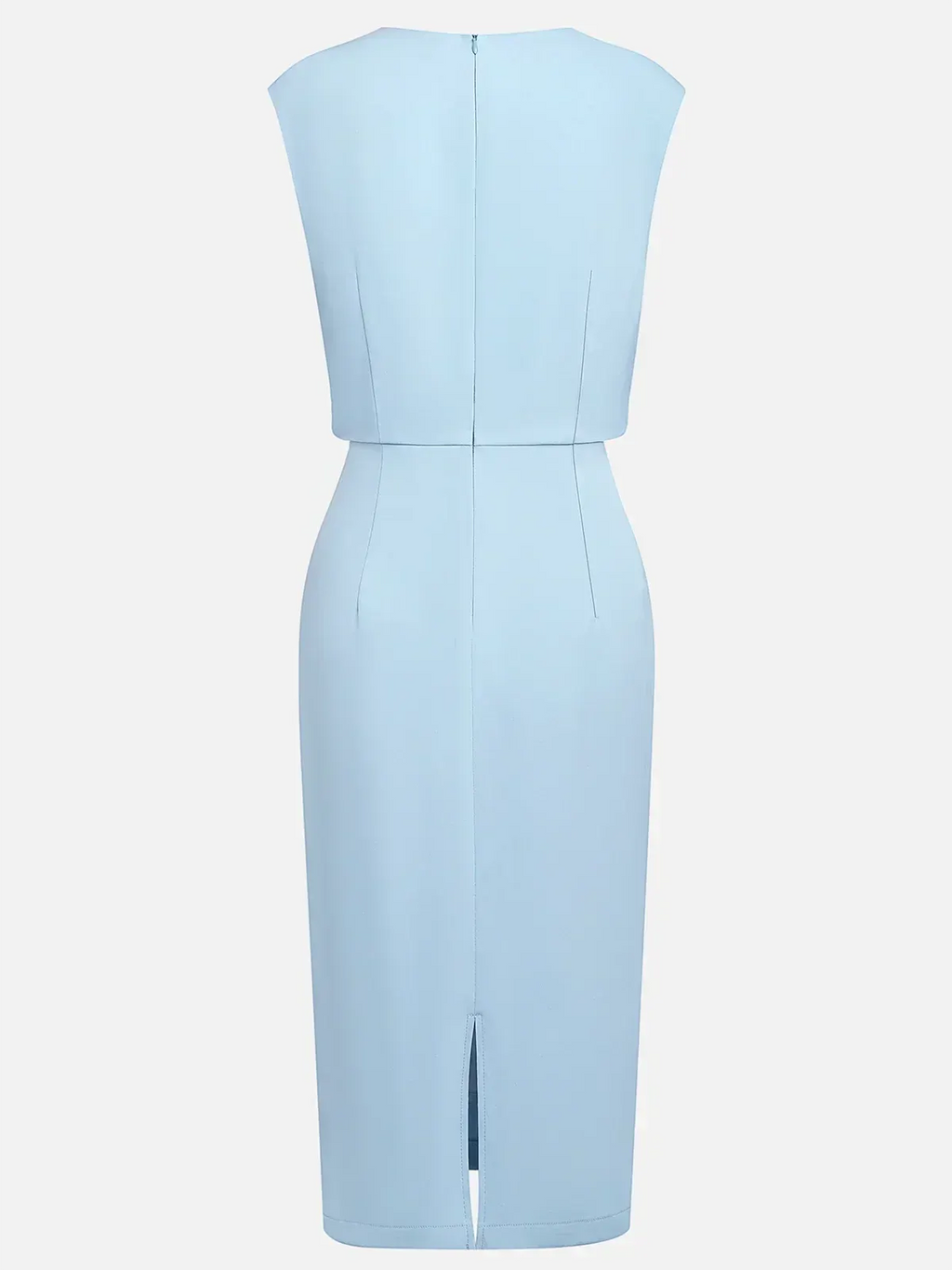 Elegant Keyhole Neck Sheath Dress with Ruched Waist Detail