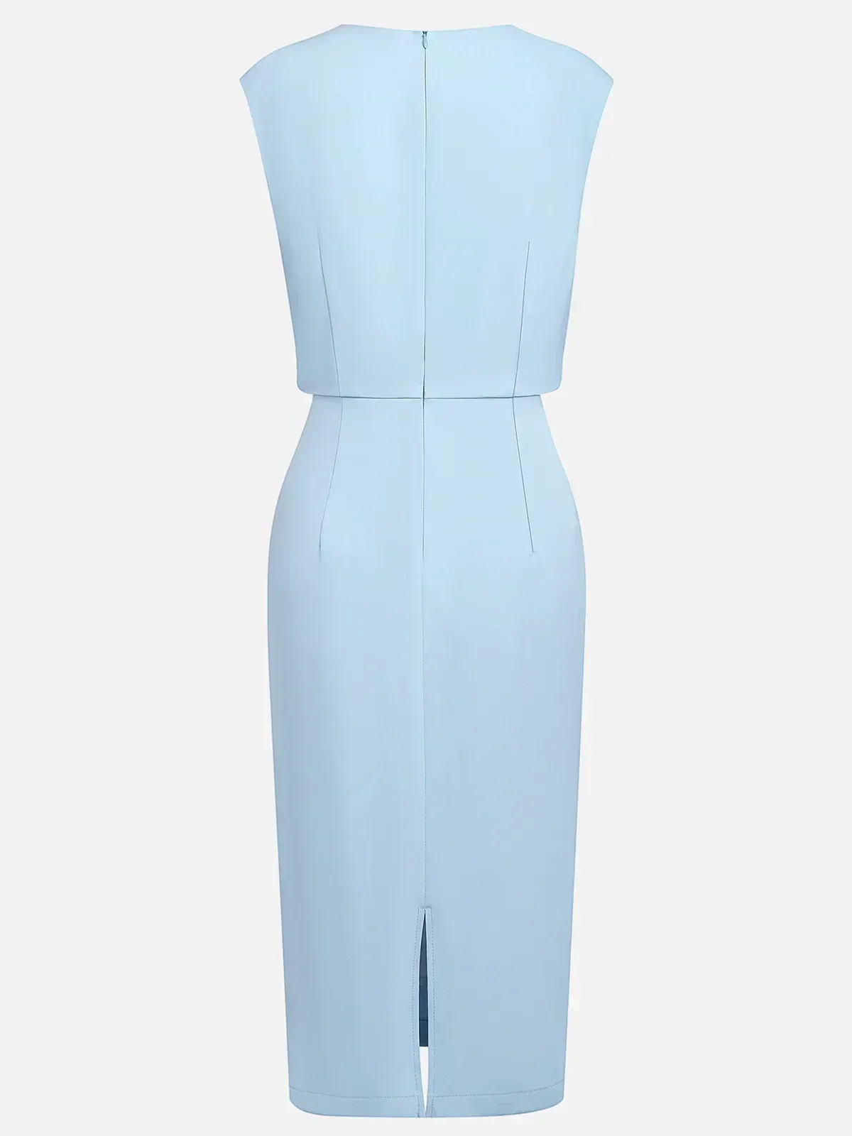 Elegant Keyhole Neck Sheath Dress with Ruched Waist Detail