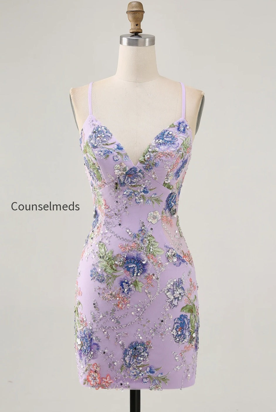 sparkly-pink-beaded-floral-short-tight-homecoming-dress-with-sequins