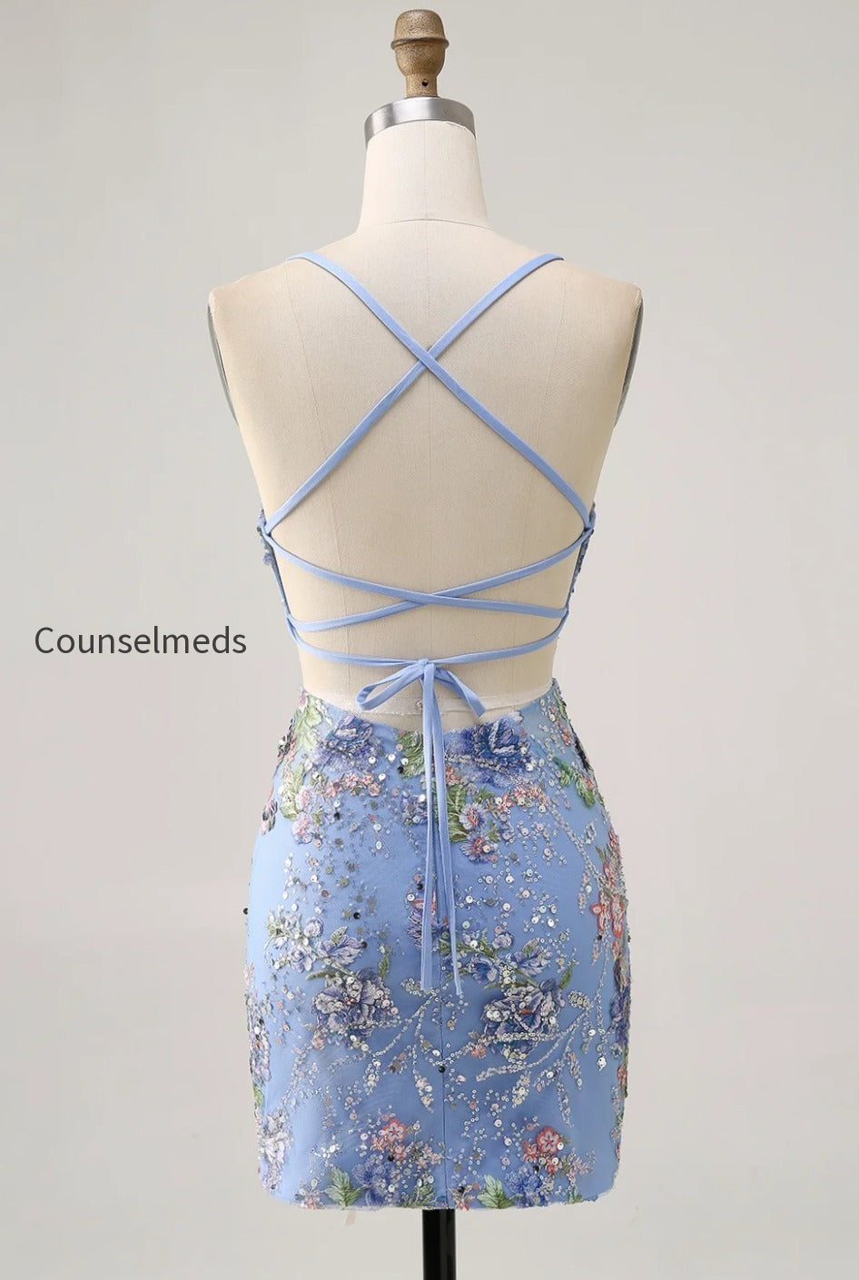 sparkly-pink-beaded-floral-short-tight-homecoming-dress-with-sequins