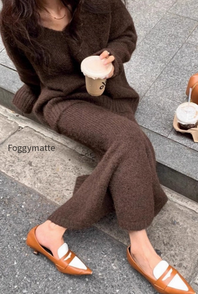 lazy-v-neck-knit-sweater-mermaid-skirt-two-piece-set